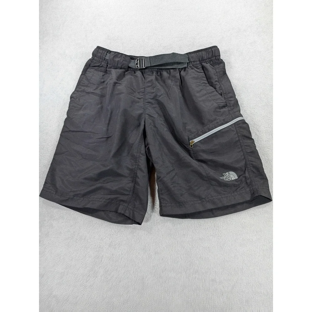The North Face Mens Belted Hiking Shorts Black Small Zipper Pocket